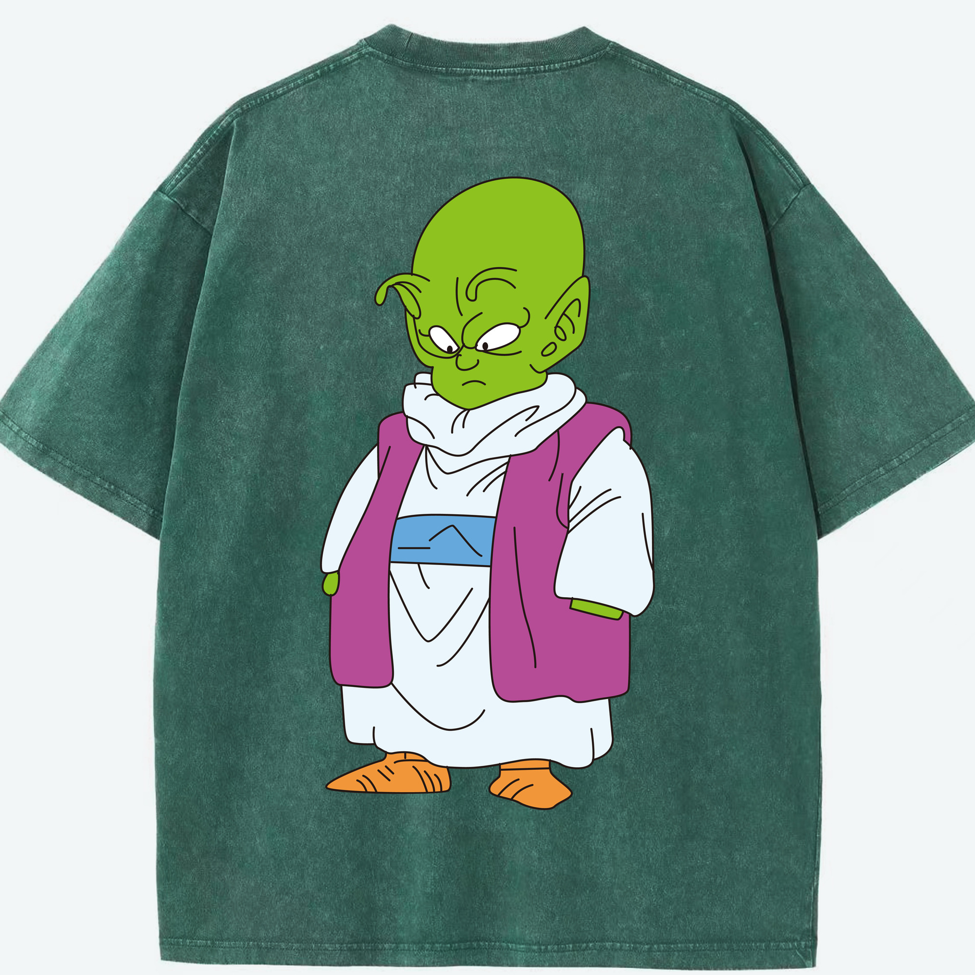 （画像用） ドラゴンボール ピッコロ DRAGON BALL Piccolo 綿100% ヴィンテージ風 半袖Tシャツ（背面プリント）